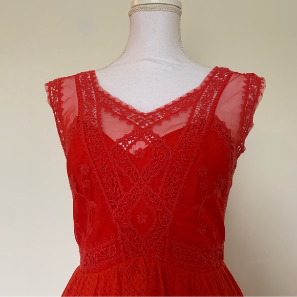 NWOT FREE PEOPLE DRESS WITH SHEER PANEL IN BACK SIZE 2 - Picture 6 of 17